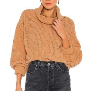 Free People camel cowl neck sweater
